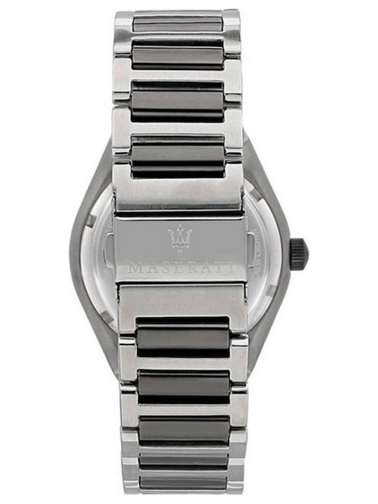 Maserati TRICONIC Herrenuhr 40mm Automatisch mit Silber Metallarmband