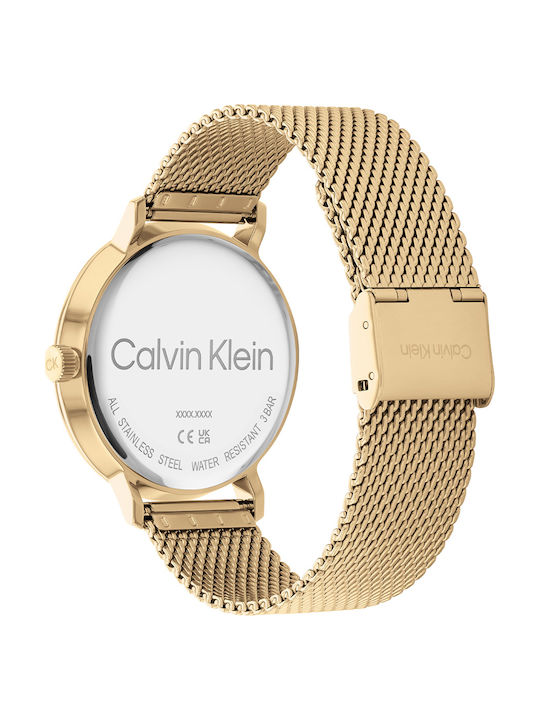 Calvin Klein Modern Men's Watch 42mm Battery with Gold Metal Bracelet