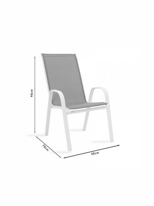 Outdoor-Stuhl Metallisch Calan Charcoal 55x75x95εκ.