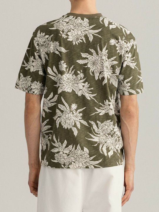 Gant Ανδρικό T-shirt Χακί Floral