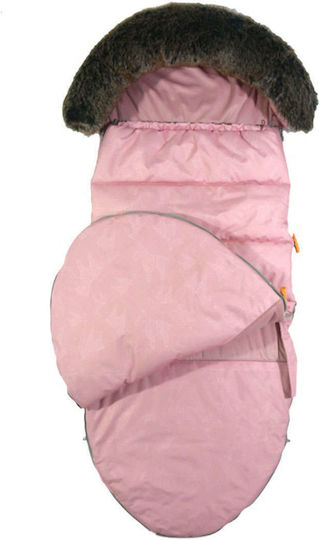 Lanila Fur Universal Kinderwagen-Fußsack Rose 120x50εκ.