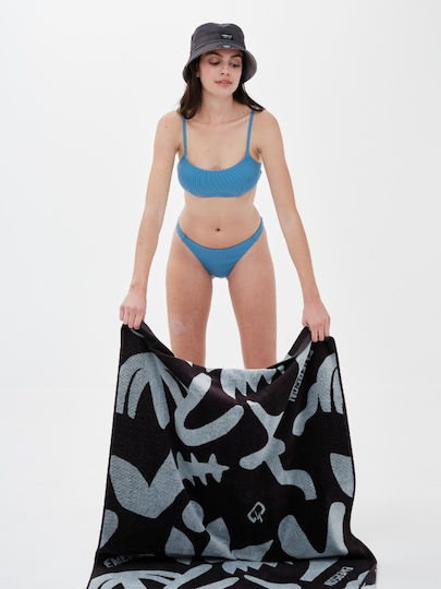 Emerson Beach Towel Cotton Black 86x160cm.