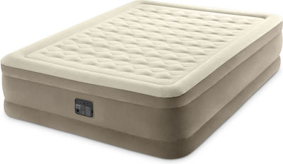 Intex Camping Air Mattress Supersize with Embedded Electric Pump Ultra Plush 203x152x46cm