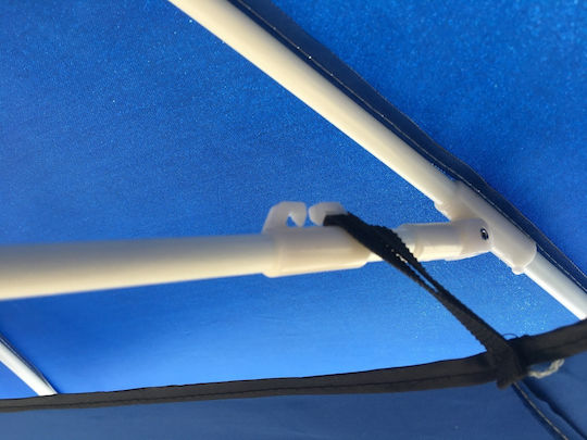Solart Folding Aluminum Beach Umbrella Diameter 2.2m with UV Protection and Air Duct Light Blue