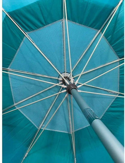 Campo Campo Tropic 200 Beach Umbrella Aluminum Diameter 2m with UV Protection and Air Duct Blue