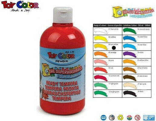 Toy Color Ready Tempera Paints Sun Yellow in Bottle 500ml 1pcs