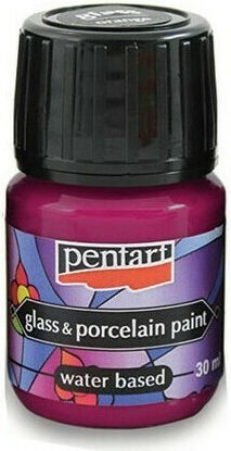 Pentart Glass & Porcelain Paint Liquid Craft Paint Fuchsie for Porcelain and Glass 30ml