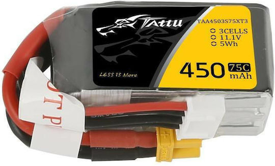 Tattu UAV Classic Батерия Li-Po 11.1V 450mAh 75C 3S XT30 за Дрон