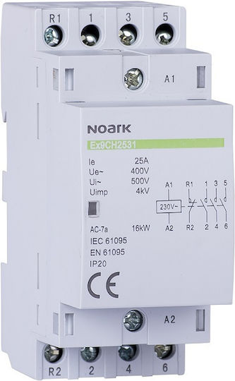 Noark Phase 4-Pole Power Relay 25A 230V 102412