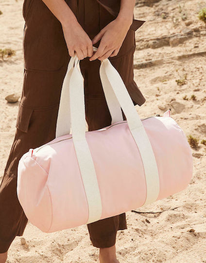 Westford Mill W814 Organic Barrel Bag Sack Voyage 20lt Pastel Pink Fabric L50xW25xH25cm
