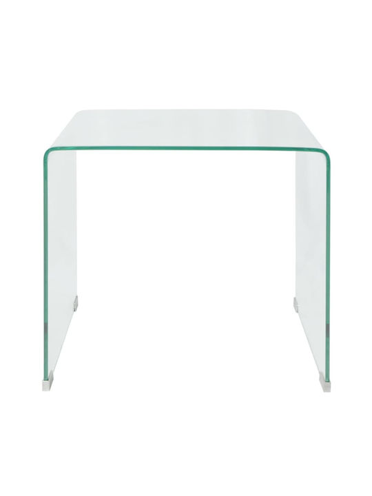 Square Side Glass Transparent Coffee Table W49.5xL50xH45cm