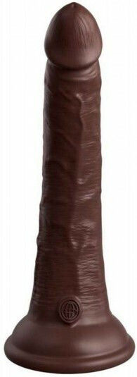 King Cock Dual Density Ρεαλιστικό Dildo με Βεντούζα Καφέ 18cm