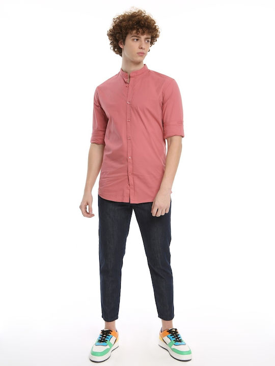 Tresor Men's Shirt Long Sleeve Cotton Dusty Pink