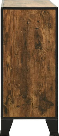 Dulap de Sufragerie pentru Pardoseală din Lemn și Metal Maro Rustic 72x36x82 cm