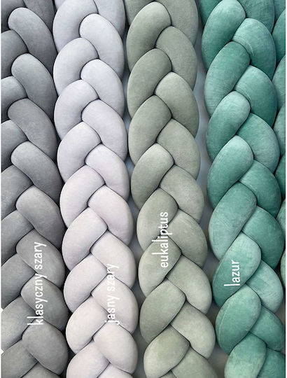 Sparrow Velvet Crib Bumpers Braided Inside Green 15x200cm
