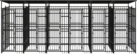 vidaXL Metallisches Hundepark 583x200x228cm Schwarz