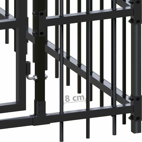 vidaXL Metallisches Hundepark 583x200x228cm Schwarz