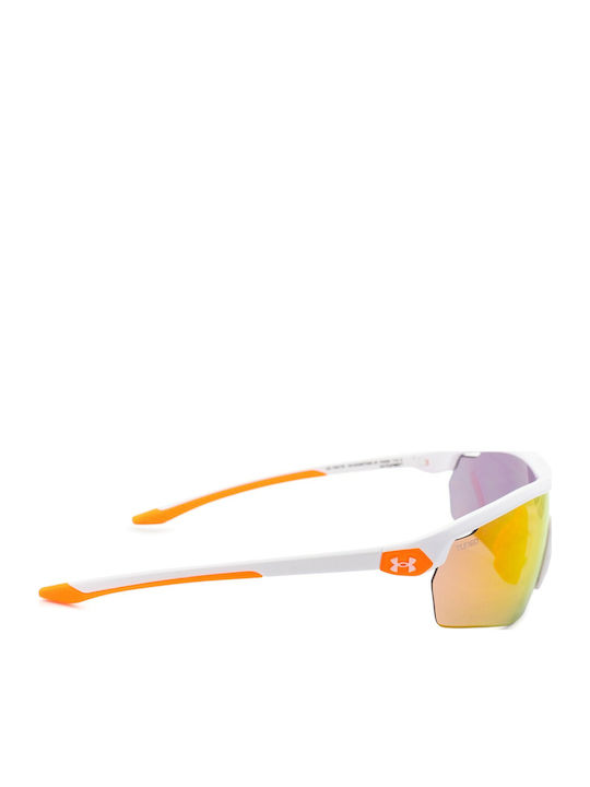 Under Armour Unisex Sunglasses with White Horn-Rimmed Frame and Mirror Lenses UA 7001/S IXN/50
