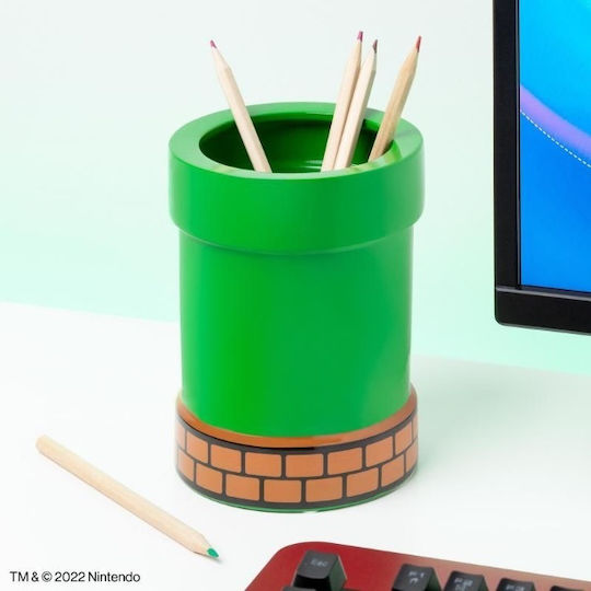 Ceramic Pencil Holder Super Mario In Green Colour 1 Piece