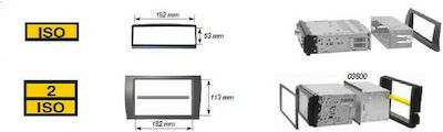 Phonocar DIN Fascia Panels 2 Din Black for Skoda Fabia 2007