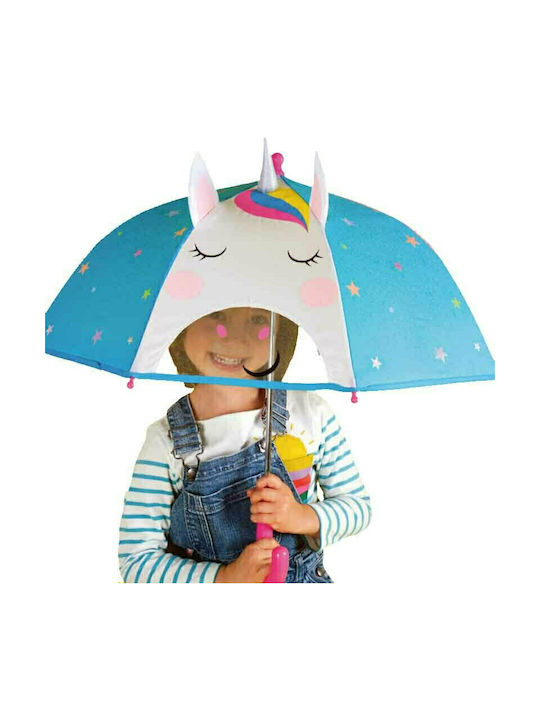 Floss & Rock Kinder Regenschirm Gebogener Handgriff Unicorn Türkis mit Durchmesser 66cm.