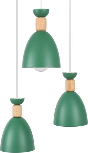 GloboStar Ava Pendant Light Green Bell with Socket E27 35x35x130cm