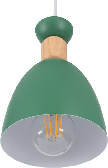 GloboStar Ava Pendant Light Green Bell with Socket E27 35x35x130cm