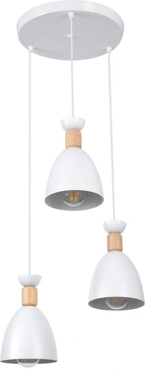 GloboStar Ava Κρεμαστό Φωτιστικό Λευκό με Ντουί E27 35x35x130εκ.