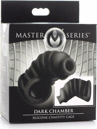 Master Series Red Chamber Silicone Cock Cage AG722 Peniskäfig Black