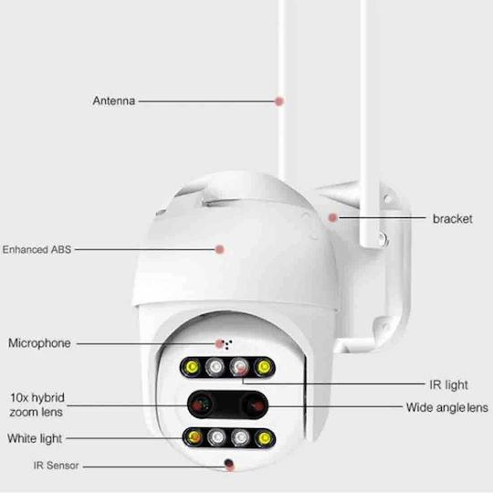 Andowl Q-S2000X IP Κάμερα Παρακολούθησης Wi-Fi 4K Αδιάβροχη με Αμφίδρομη Επικοινωνία