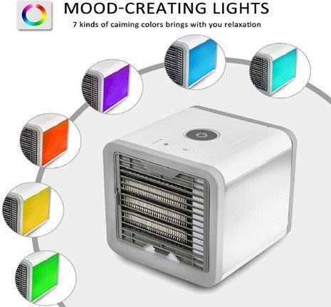 Andowl Q-COOL7 Mini Κλιματιστικό USB με Νερό και Φωτισμό Λευκό