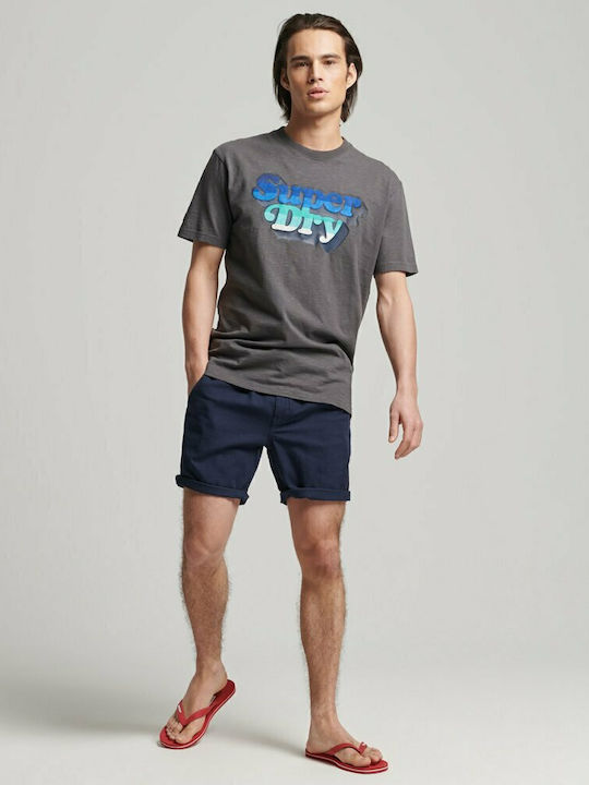 Organic Cotton Vintage Overdyed Men's Shorts Chino Navy Blue