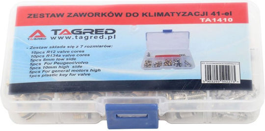 Tagred 41pcs for Peugeot A/C Filling Valves Set with Key