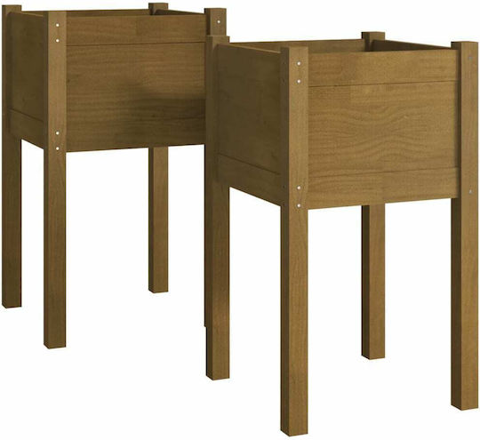 vidaXL Set 2 Jardiniere Din lemn Cerneală