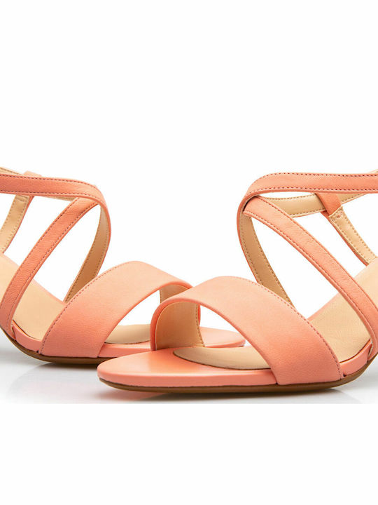 Amali Buckle Δερμάτινα Πέδιλα Coral