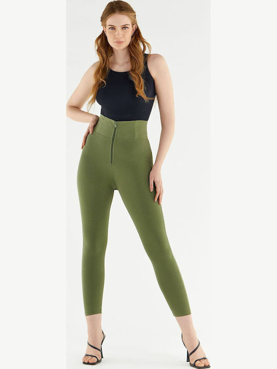Wr.Up Women's Cropped Everyday Legging High Waisted & Push Up Khaki