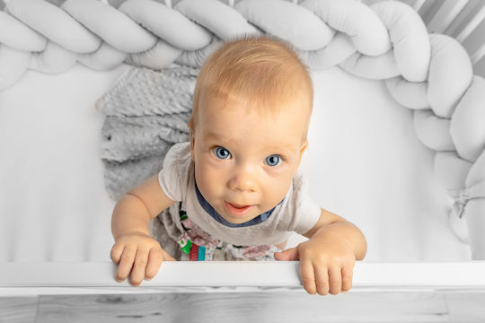 Sensillo Crib Bumpers Braided Inside Gray 20x210cm