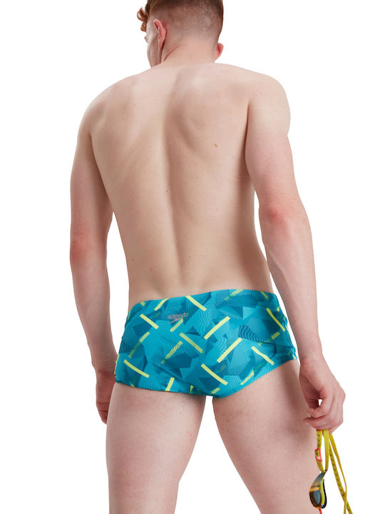 Speedo Men's Swimwear Slip Light Blue with Patterns