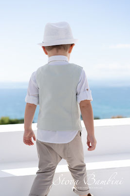 Stova Bambini Boys Baptism Suit with Vest 6pcs Beige