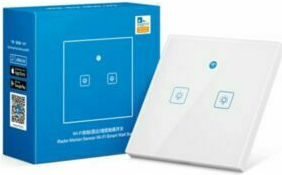 Recessed Touch Wall Switch Wi-Fi Lighting Two-Way with Frame White