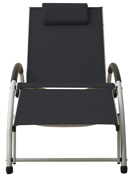 Ξαπλώστρα Αλουμινίου με Ύφασμα Textilene Black 173x66x40εκ. Ξαπλώστρα Αλουμινίου με Ύφασμα Textilene Black 173x66x40εκ.