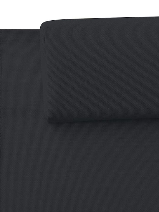 Ξαπλώστρα Αλουμινίου με Ύφασμα Textilene Black 173x66x40εκ.
