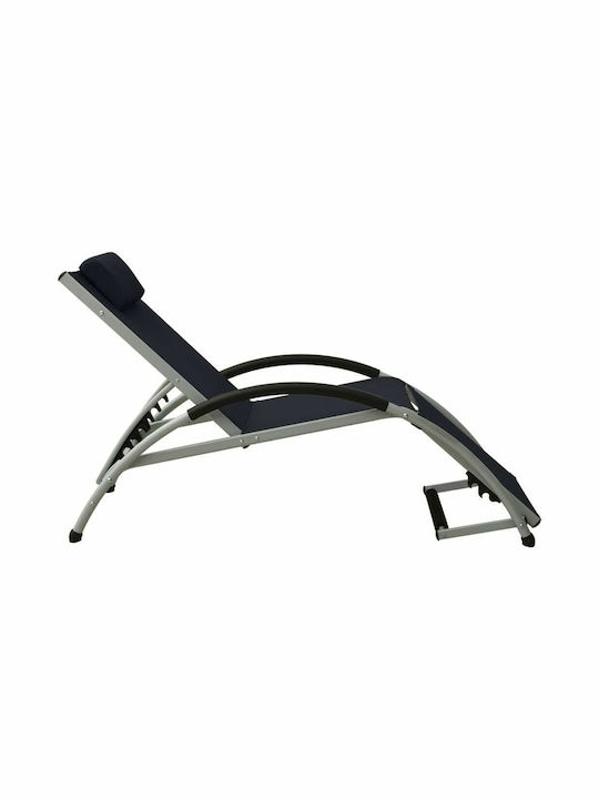 Ξαπλώστρα Αλουμινίου με Ύφασμα Textilene Black 173x66x40εκ.