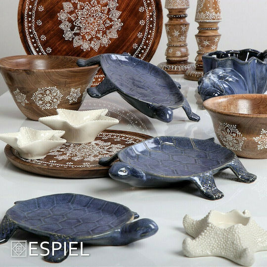 Espiel Ceramic Decorative Platter Turtle Beige 23.3x19x4cm