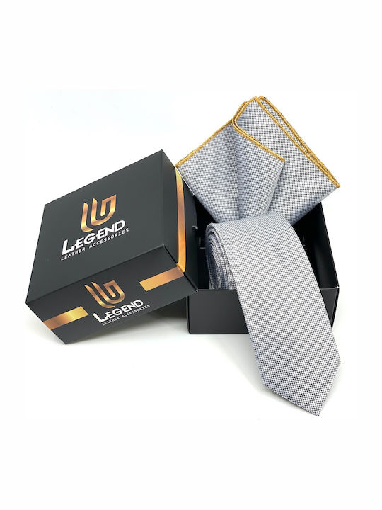 Legend Accessories Herren Krawatten Set Synthetisch Monochrom in Gray Farbe