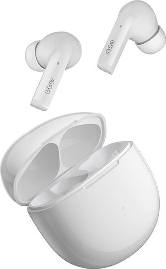 QCY T18 In-ear Bluetooth Handsfree Ακουστικά με Θήκη Φόρτισης Λευκά