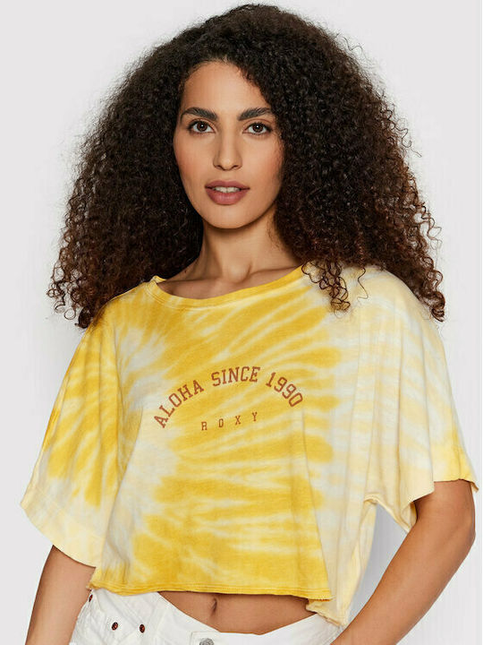Women's Summer Crop Top Short-sleeved Yellow