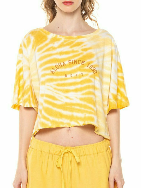 Women's Summer Crop Top Short-sleeved Yellow