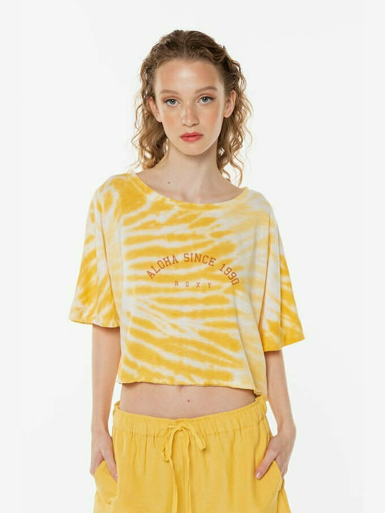 Women's Summer Crop Top Short-sleeved Yellow
