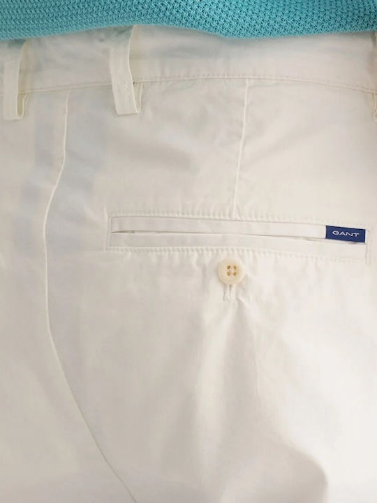 Hallden Παντελόνι Chino Ελαστικό σε Slim Εφαρμογή Λευκό